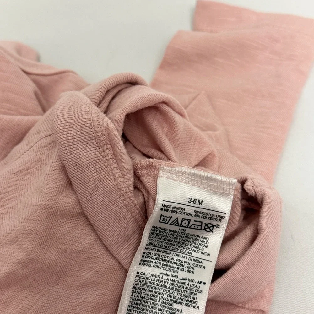 Old Navy Baby Girl‎ Long Sleeve Bodysuit Set 2PK Pink Geometric Solid 3-6M